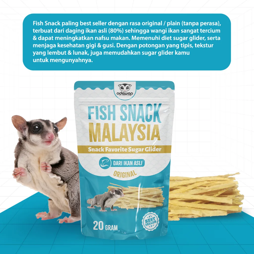 FISH SNACK MURAH SUGAR GLIDER IMPORT MALAYSIA CAMILAN BONDING SG FAVORIT SUGER GLIDER