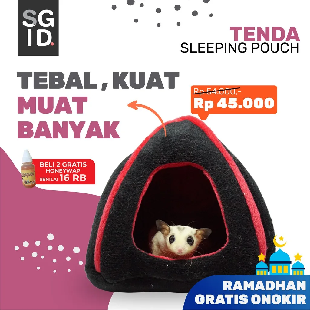 SUGAR GLIDER STAR Sleeping Pouch Bentuk Tenda Tempat Tidur Sugar Glider