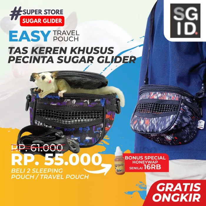 ADEWAP GLIDER Travel Pouch EASY Tas Selempang Travelling Sugar Glider