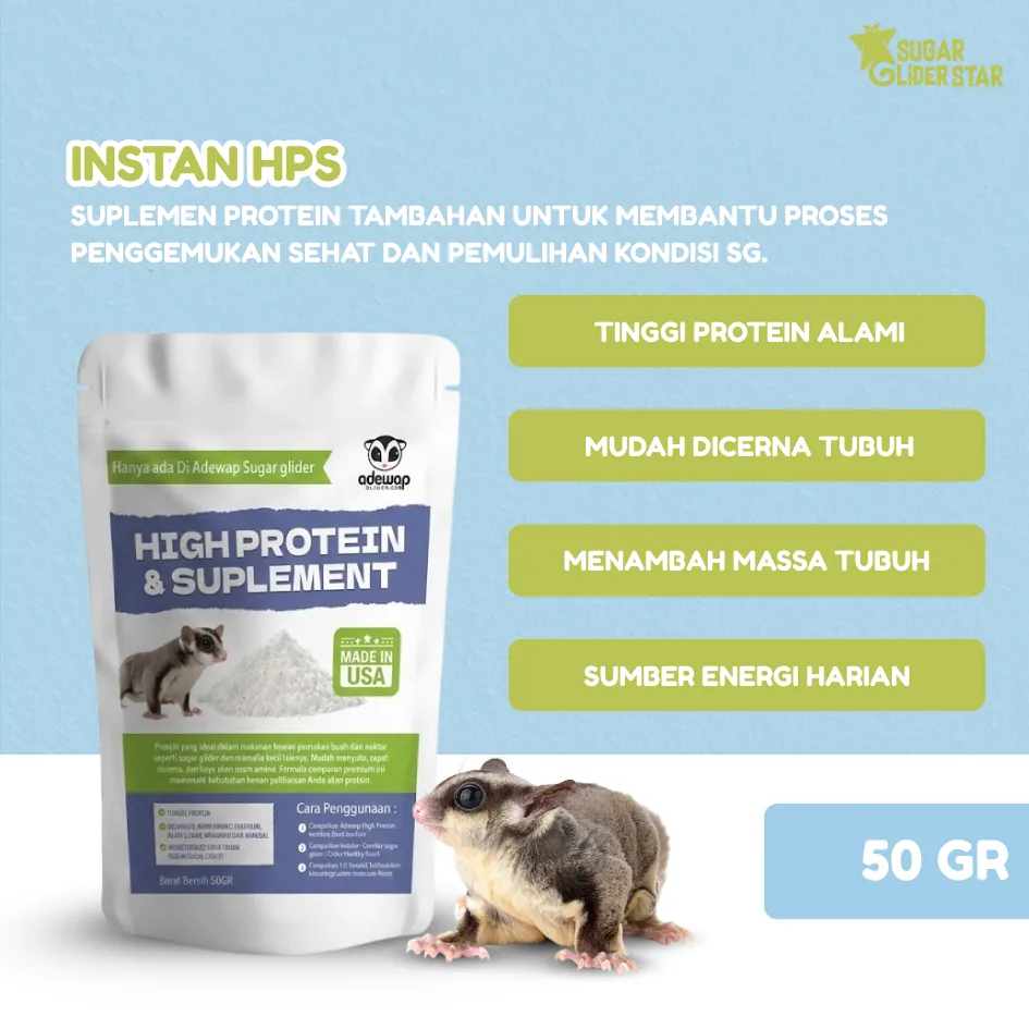 ADEWAP GLIDER Paket Weight Gain : Makanan & Nutrisi Penambah Berat Badan Sugar Glider
