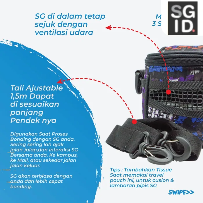 ADEWAP GLIDER Travel Pouch EASY Tas Selempang Travelling Sugar Glider