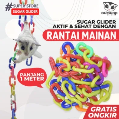 SUGAR GLIDER STAR Rantai Mainan Hewan Sugar Glider Ukuran Besar