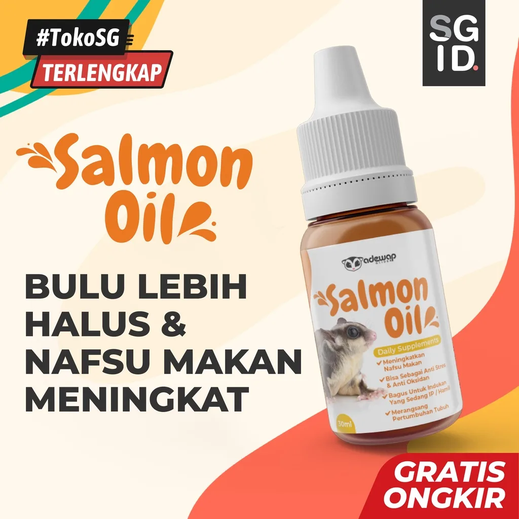 ADEWAP GLIDER Minyak Ikan Salmon Omega 3 Suplemen Vitamin Sugar Glider - 30ml