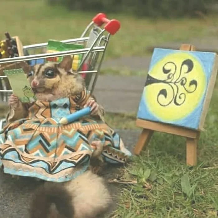 ADEWAP GLIDER Tas Selempang Rajut Sugar Glider Aksesoris Lucu