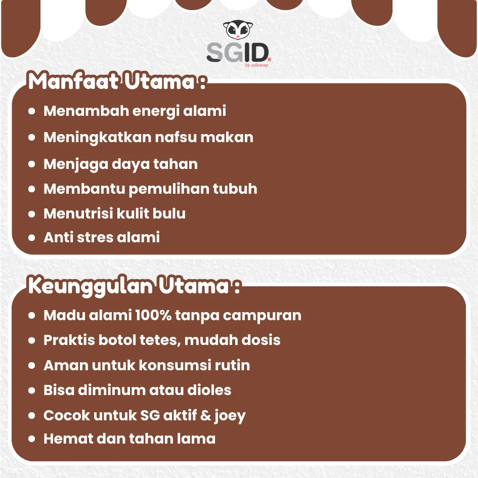 ADEWAP GLIDER Honeywap Madu Murni Sugar Glider - 30ml
