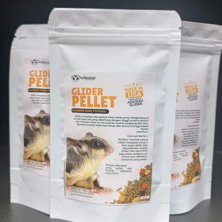 Glider Pellet + Dry Fruit & Veggie : Pellet Makanan Sugar Glider  Bernutrisi  & Formula Seimbang