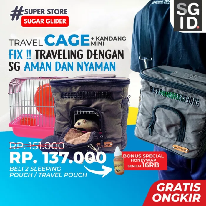 ADEWAP GLIDER Mini Hamster Cage - Kandang Sugar Glider Hamster Ukuran Kecil