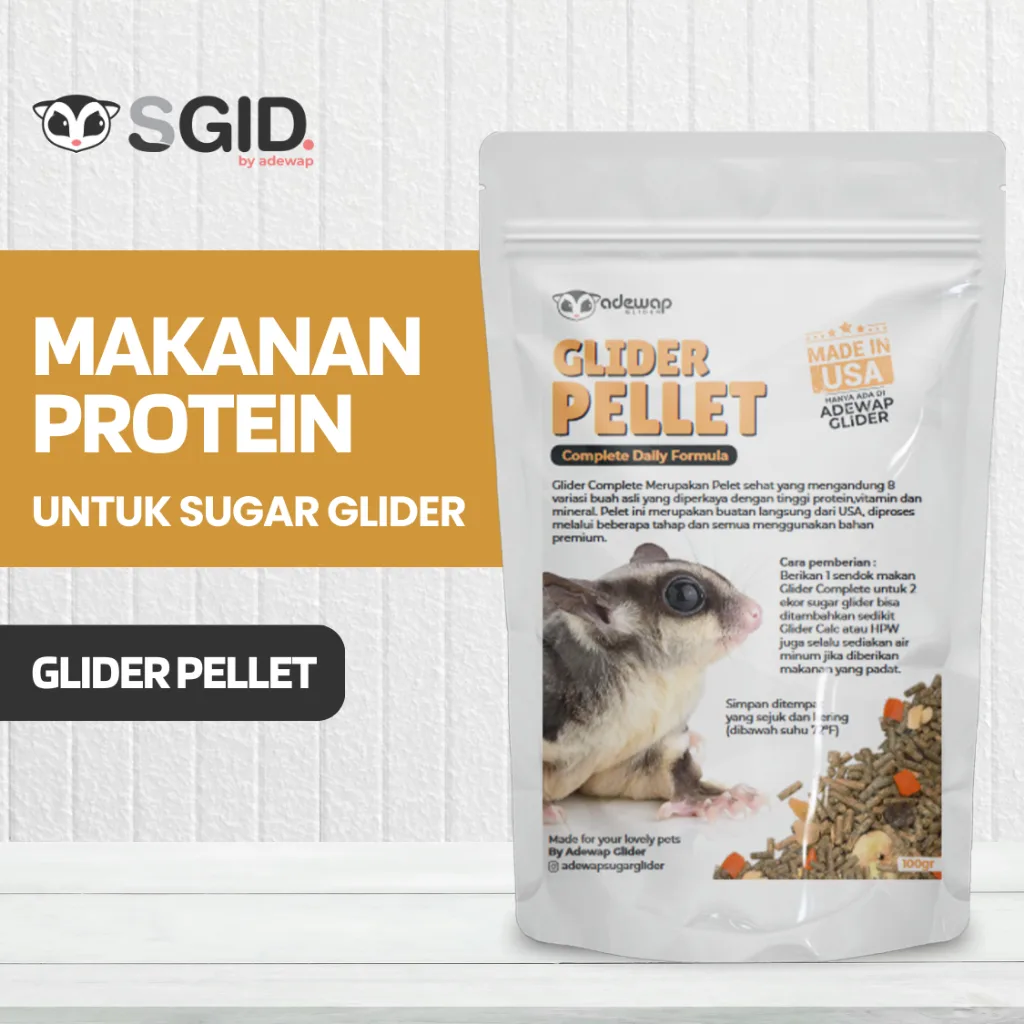 Glider Pellet + Dry Fruit & Veggie : Pellet Makanan Sugar Glider  Bernutrisi  & Formula Seimbang