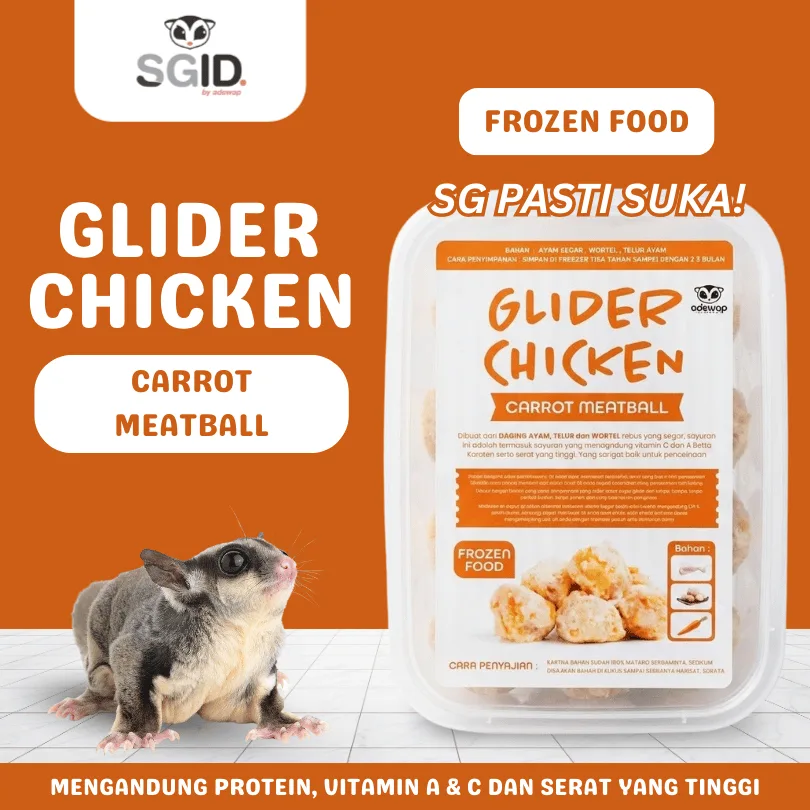 ADEWAP GLIDER Frozen Food Carrot Meatball Glider Chicken For Sugar Glider