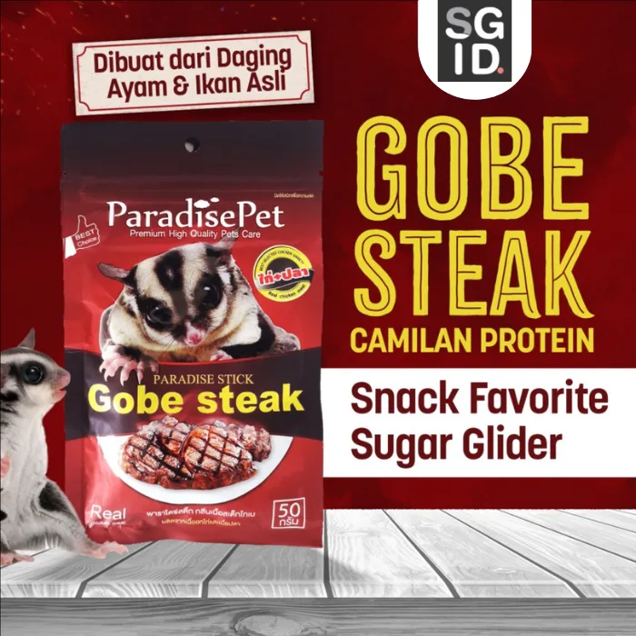 SUGAR GLIDER STAR Gobe Steak Makanan Import Cemilan Sugar Glider 50gr
