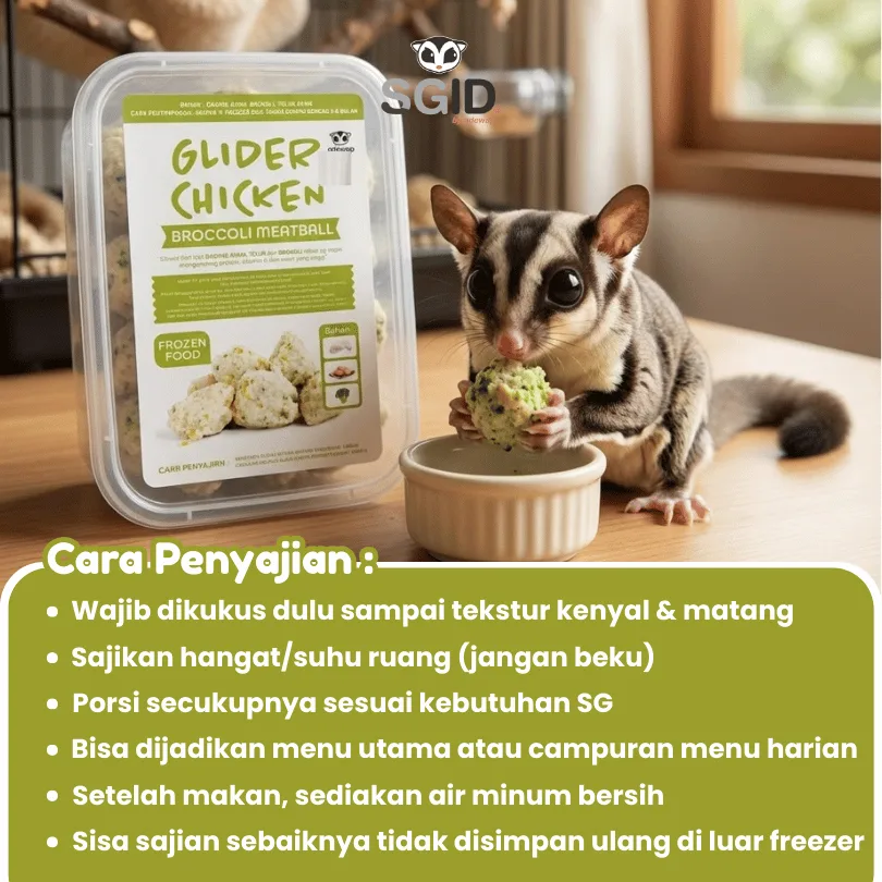 ADEWAP GLIDER Frozen Food Brocolli Meatball Glider Chicken For Sugar Glider