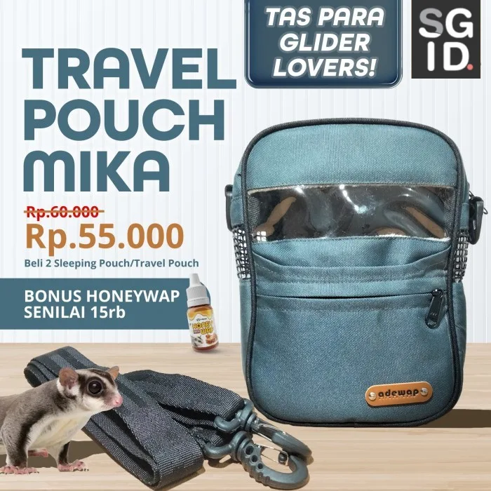 SGID Tas Hewan Kantong Perjalanan Travel Pouch Mika Sugar Glider