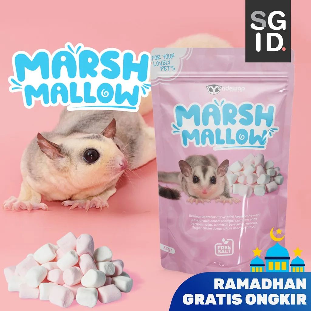 ADEWAP GLIDER Mini Marshmallow Snack Sugar Glider Snack Camilan Sugar Glider - 35gr