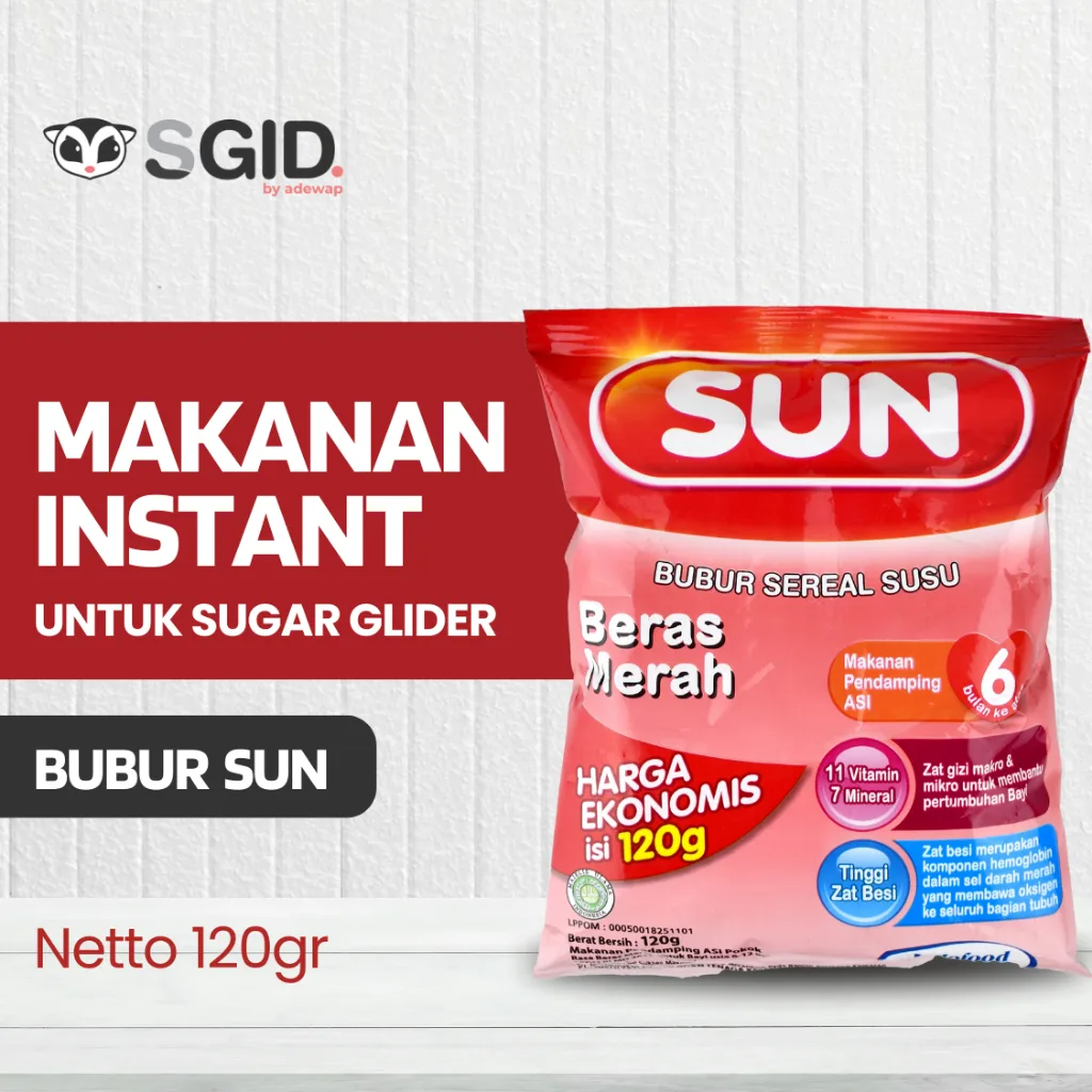 BUBUR SUN SUSU CEREAL / MAKANAN HARIAN SUGAR GLIDER / BERNUTRSI / MAKANAN HEWAN SUGAR GLIDER