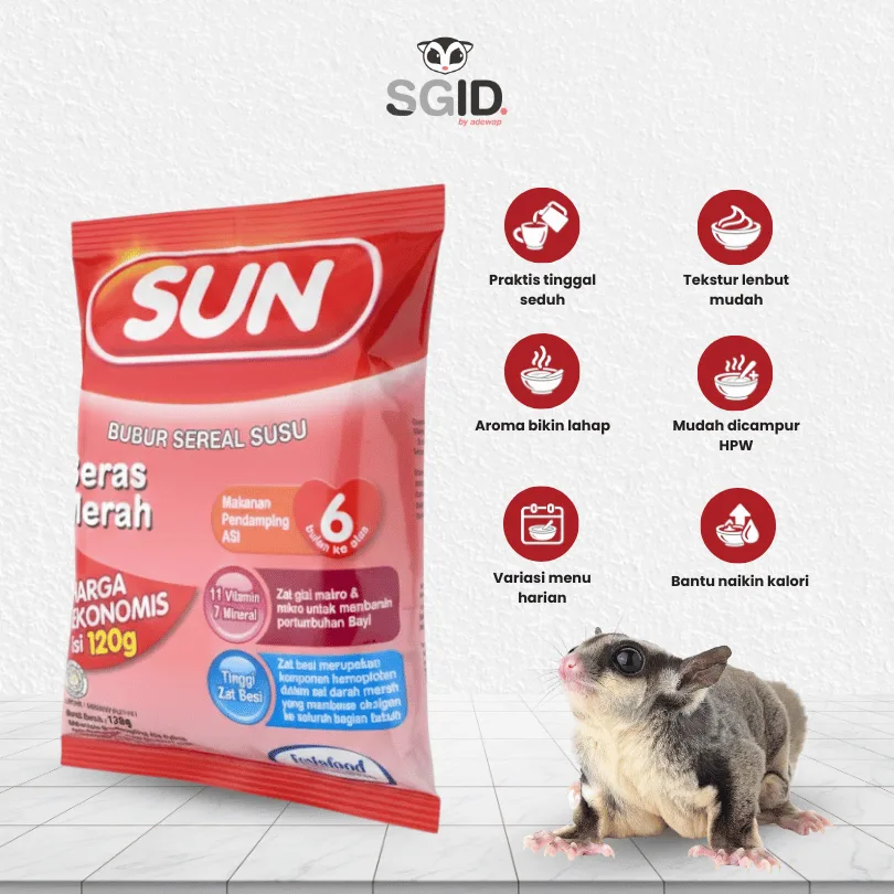 BUBUR SUN SUSU CEREAL / MAKANAN HARIAN SUGAR GLIDER / BERNUTRSI / MAKANAN HEWAN SUGAR GLIDER