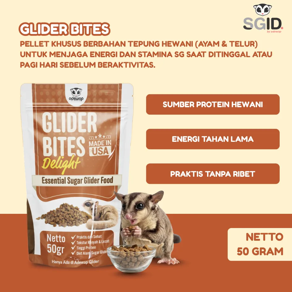 ADEWAP GLIDER Paket Pellet Sugar Glider