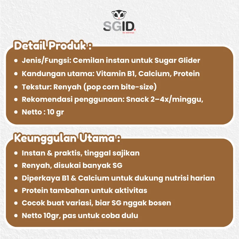 ADEWAP GLIDER Popcorn Snack Camilan Sugar Glider