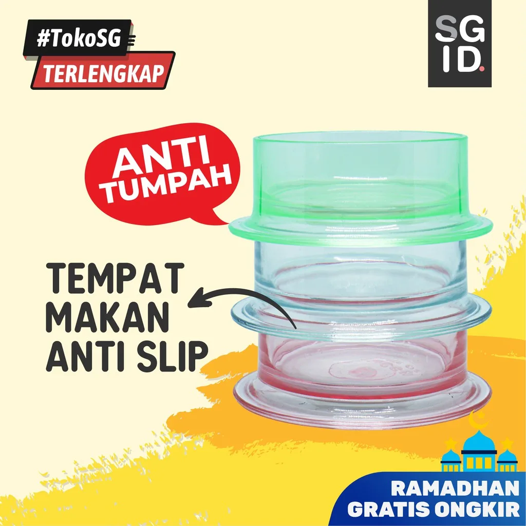 ADEWAP GLIDER Tempat Makan Bulat Warna Bening Sugar Glider