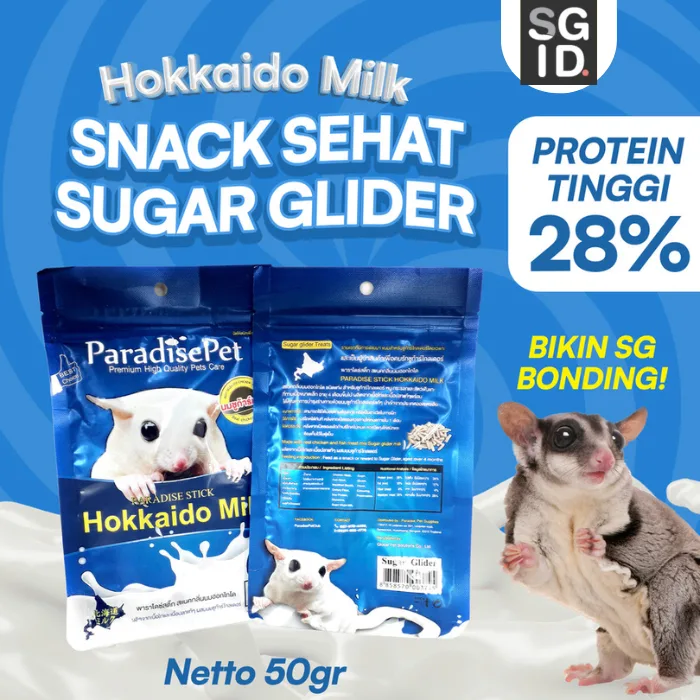 SUGAR GLIDER STAR Hokkaido Milk Cemilan Import Makanan Sugar Glider 50gr