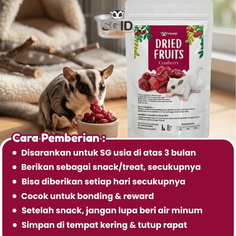 ADEWAP GLIDER Dried Cranberry Fruit Camilan Buah Kering Sugar Glider