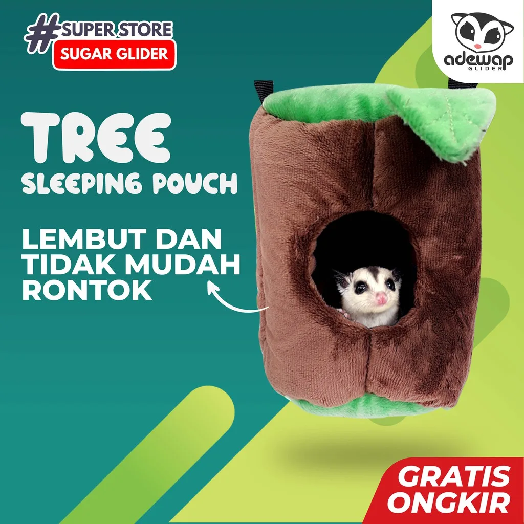 SGID Bed Pouch Tempat Kantong Tidur Bentuk Pohon untuk Sleeping Pouch Sugar Glider