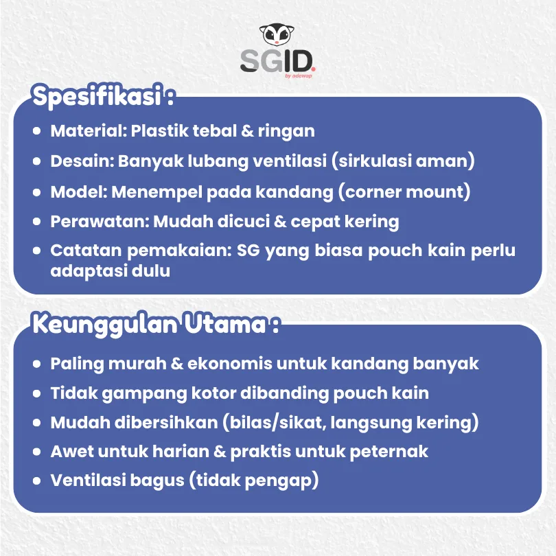 ADEWAP GLIDER Sleeping Pouch Batok Tidur Plastik Sugar Glider