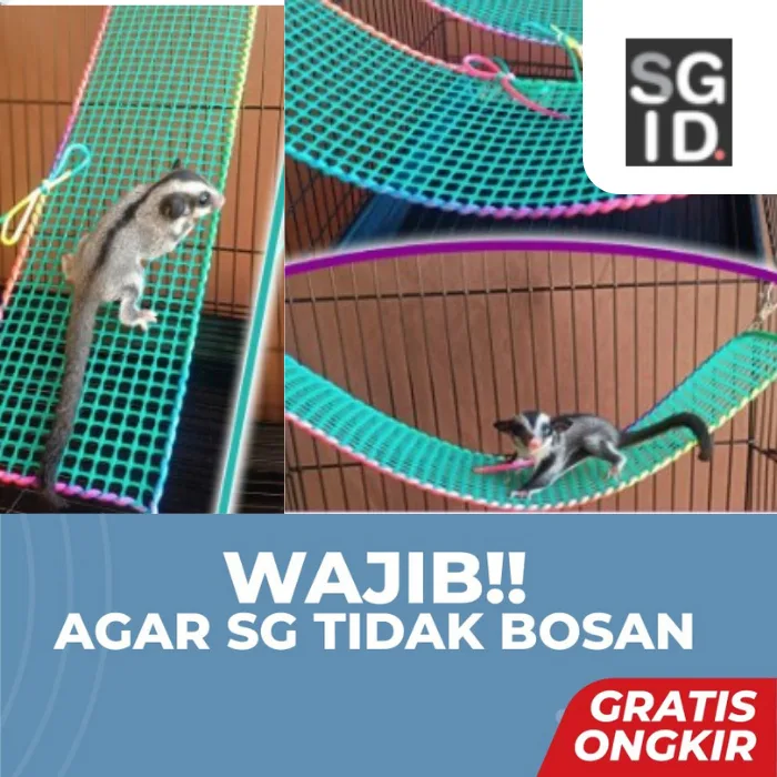SGID Jembatan Panjatan Hammock Jaring Mainan Hewan Sugar Glider Tupai Hamster