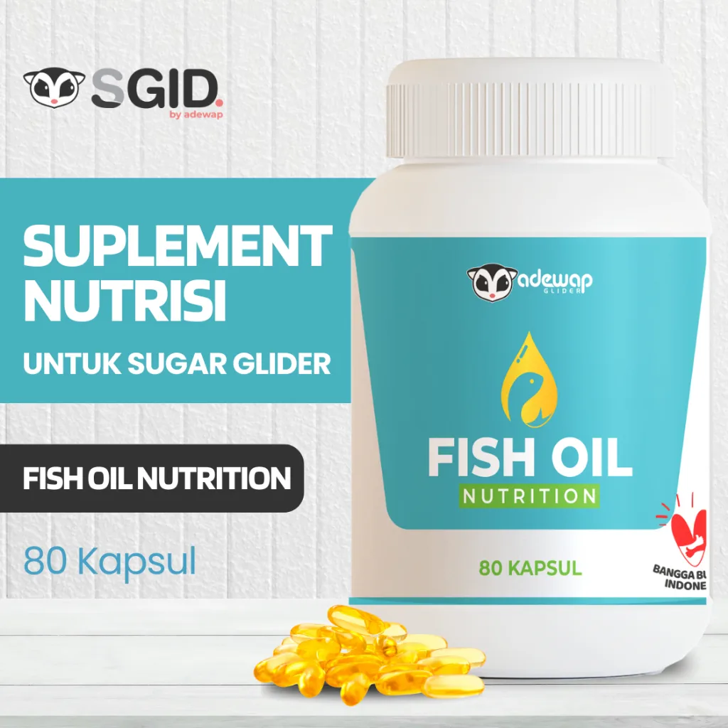 ADEWAP GLIDER Fish Oil Minyak Ikan Sugar Glider Isi 80 Kapsul