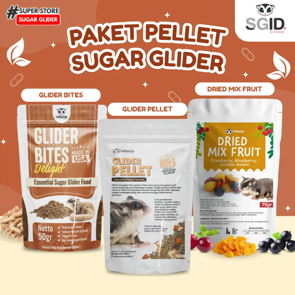 ADEWAP GLIDER Paket Pellet Sugar Glider
