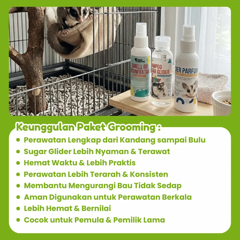 ADEWAP GLIDER Paket Grooming Sugar Glider : Shampoo Perfume & Disinfektan Kandang