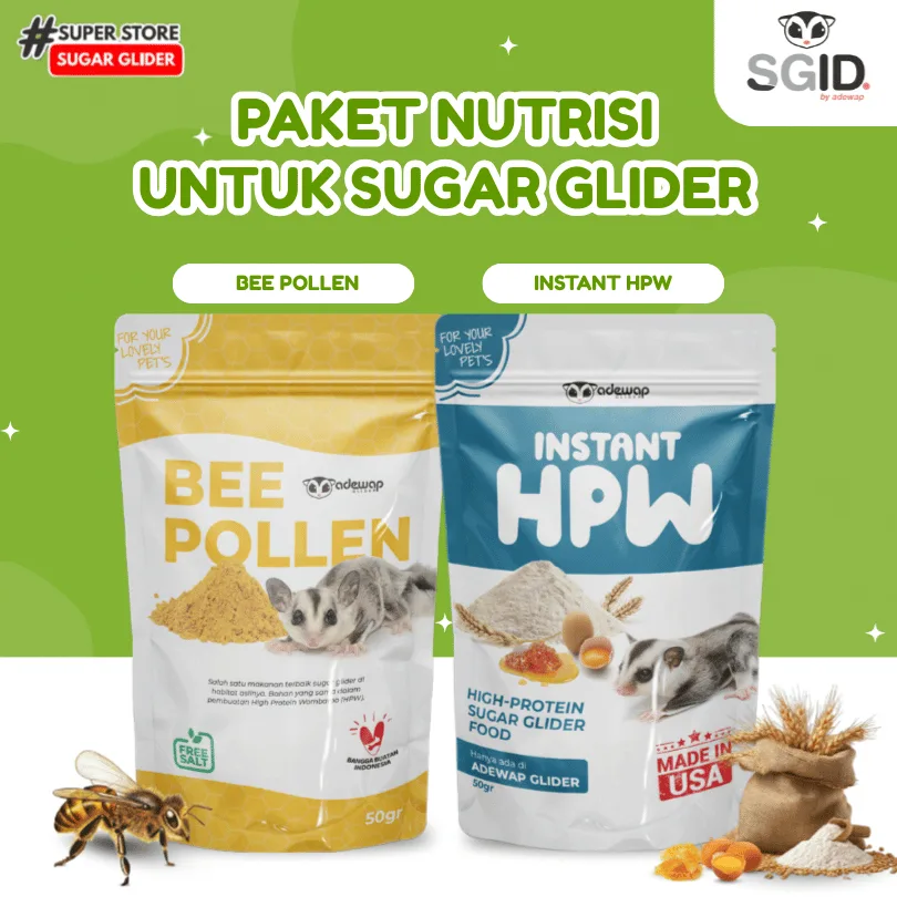 ADEWAP GLIDER Paket Hemat 2 Nutrisi Protein Wajib Sugar Glider