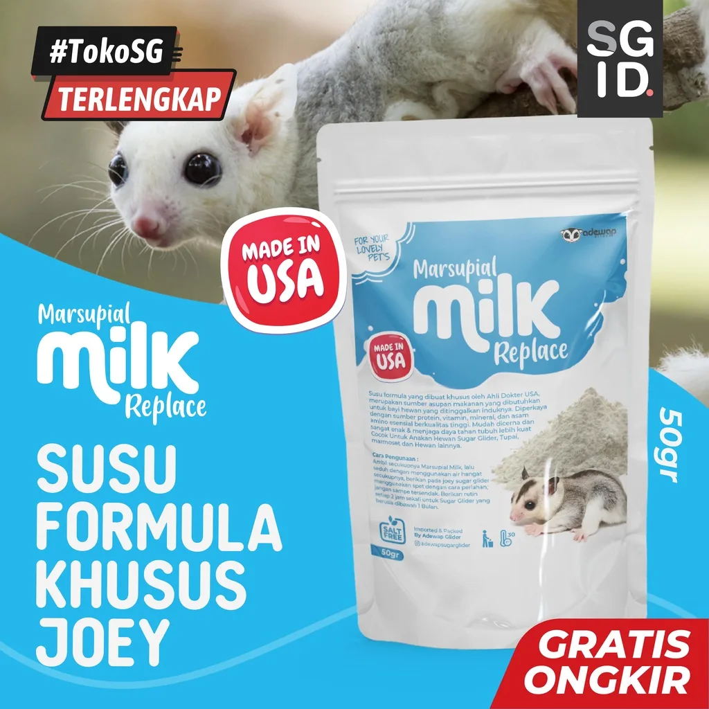 ADEWAP GLIDER Marsupial Milk Replacer Possum Pengganti Susu Sugar Glider