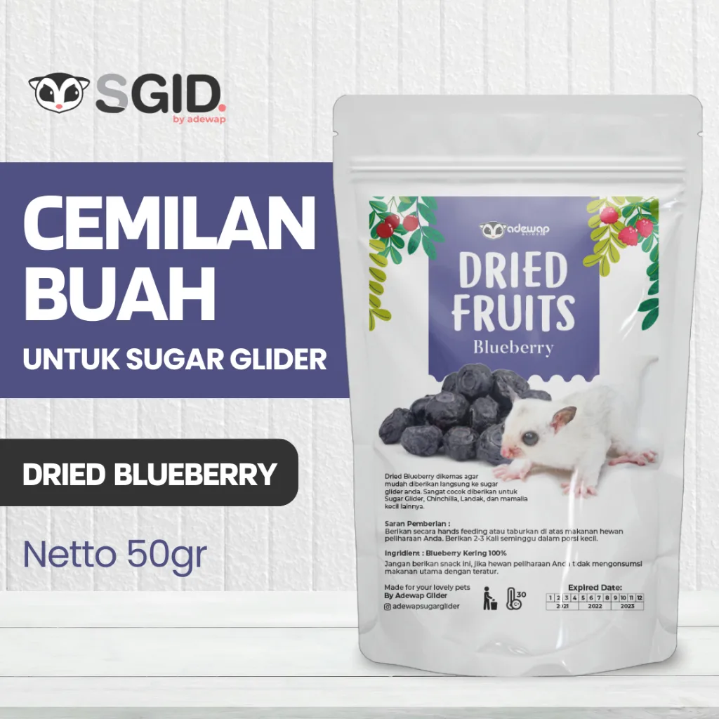 ADEWAP GLIDER Dried Blueberry Fruit Camilan Buah Kering Sugar Glider