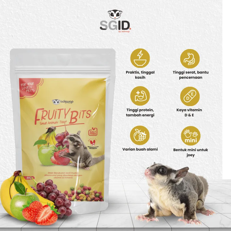 ADEWAP GLIDER Fruity Bits Pelet Buah Kering Makanan Sugar Glider