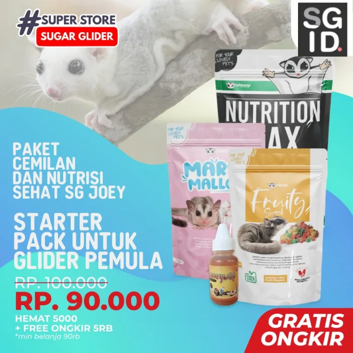 Paket Makanan Nutrisi  dan Camilan Sehat Untuk Sugar Glider Joey / Anakan - Dewasa
