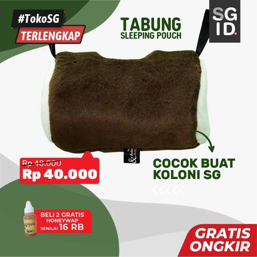 ADEWAP GLIDER Sleeping Pouch Sugar Glider Model Tabung Tempat Tidur Gantung Aksesoris Sugar Glider