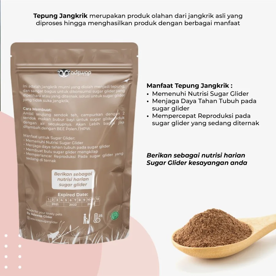 ADEWAP GLIDER Tepung Jangkrik Super Nutrisi & Protein Wajib Sugar Glider
