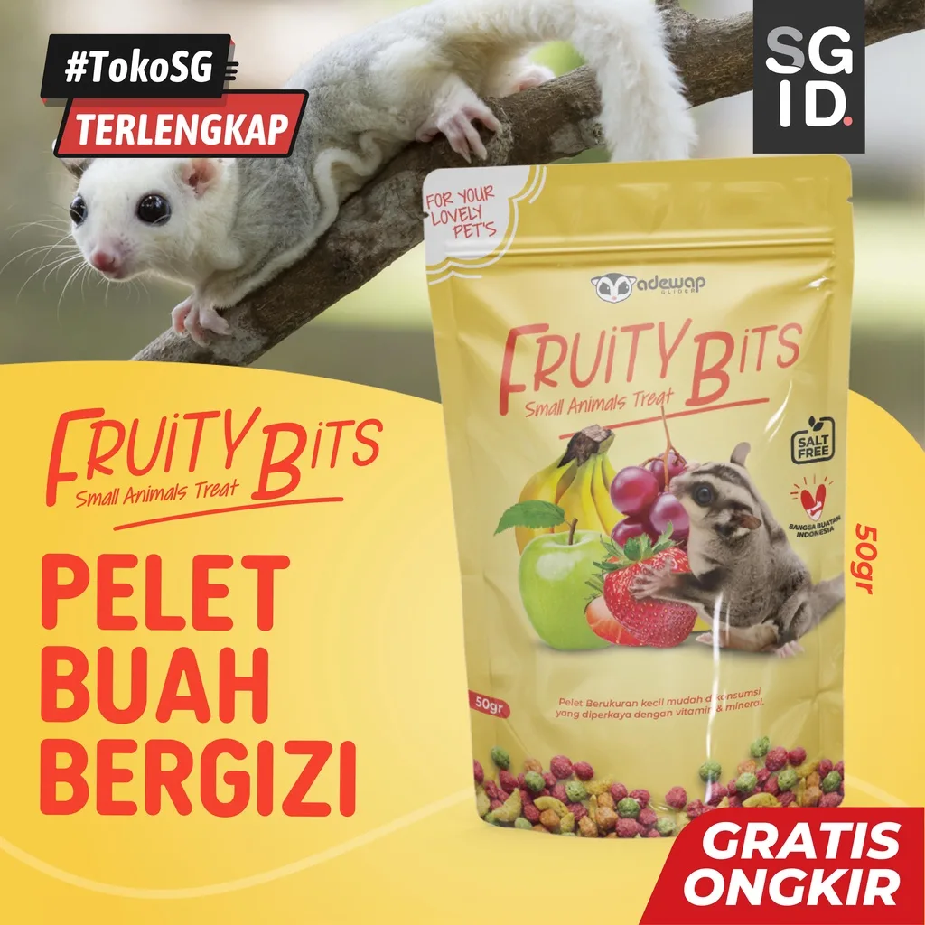ADEWAP GLIDER Fruity Bits Pelet Buah Kering Makanan Sugar Glider