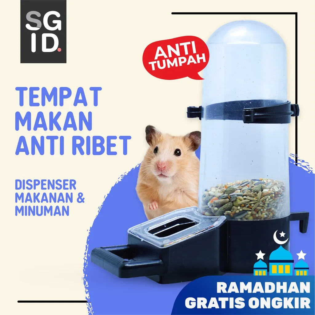 ADEWAP Dispenser Tempat Minum Makan Hewan Sugar Glider Praktis Water Dish SG Burung Tupai Hamster