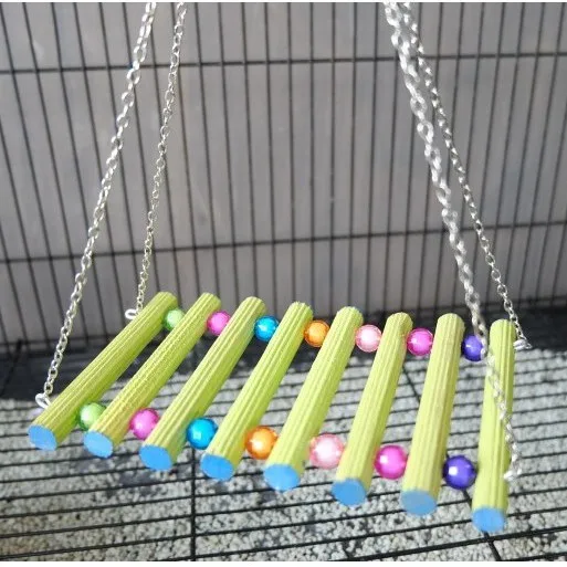 Ayunan Kayu mainan sugar glider tupai hamster Rantai Manik Aksesoris Kandang