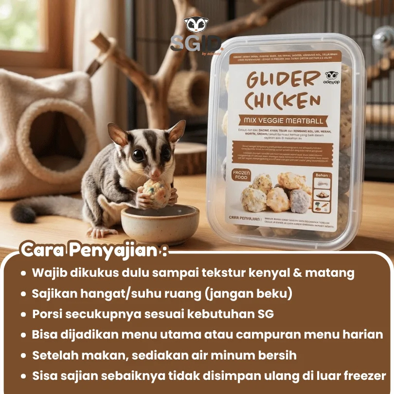 ADEWAP GLIDER Frozen Food Mix Veggie Meatball Glider Chicken For Sugar Glider