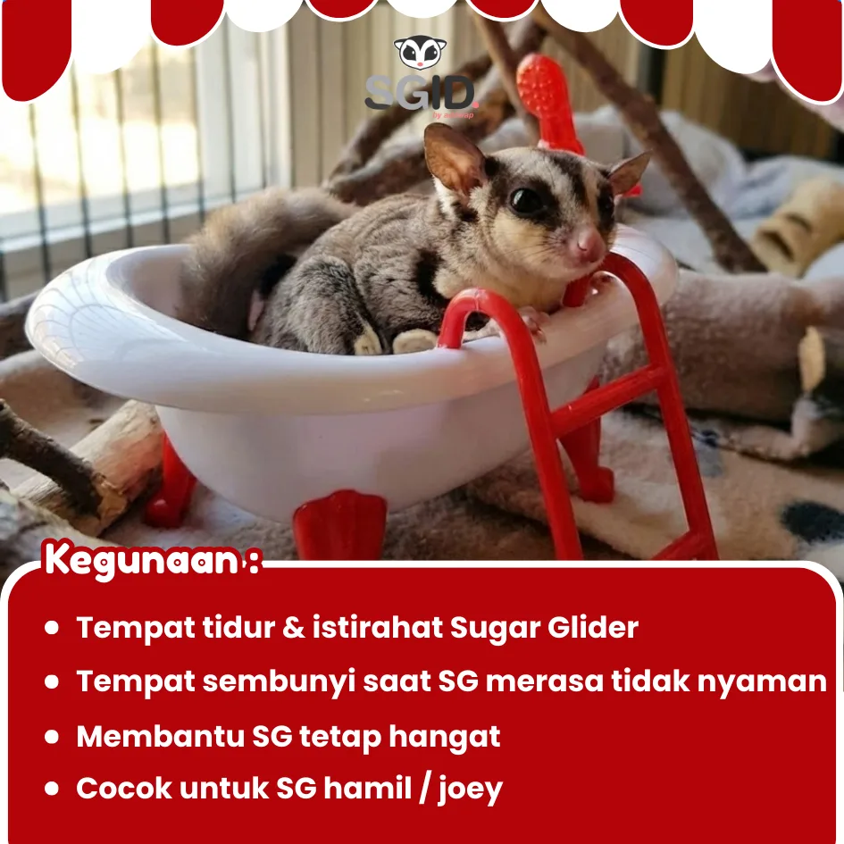 ADEWAP GLIDER Sweet Bathtub Tempat Mandi Hamster Sugar Glider