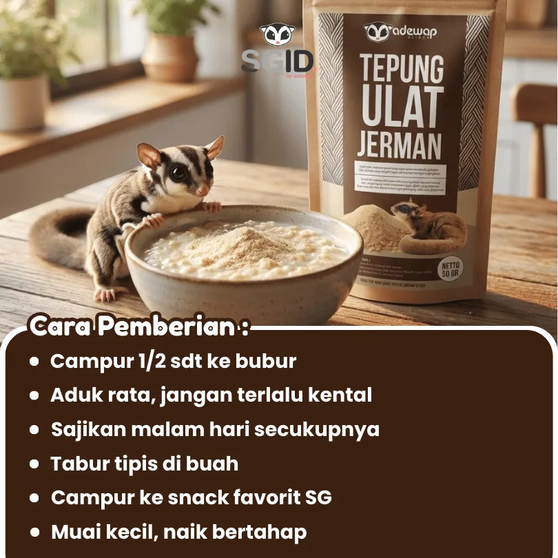 ADEWAP GLIDER Superworm Powder Suplemen Protein Tepung Ulat Jerman High Protein Sugar Glider