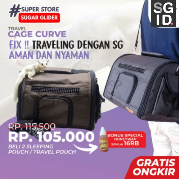 ADEWAP GLIDER Travel Cage Curve For Sugar Glider  - Tidak Termasuk Kandang Kecil