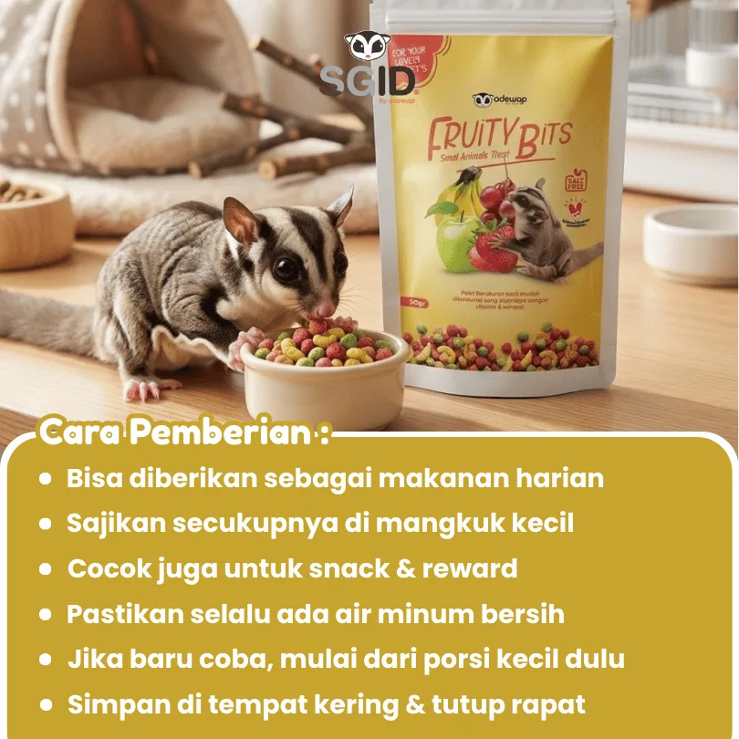 ADEWAP GLIDER Fruity Bits Pelet Buah Kering Makanan Sugar Glider