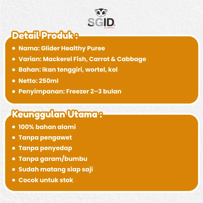 ADEWAP GLIDER Healthy Vegetable & Fish Puree : Mackerel Fish Carrot Cabbage - 250ml