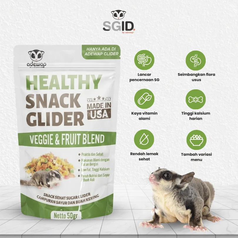 ADEWAP GLIDER Glider Veggie Fruity Healthy Snack : Buah & Sayur Kering Cemilan Sugar Glider