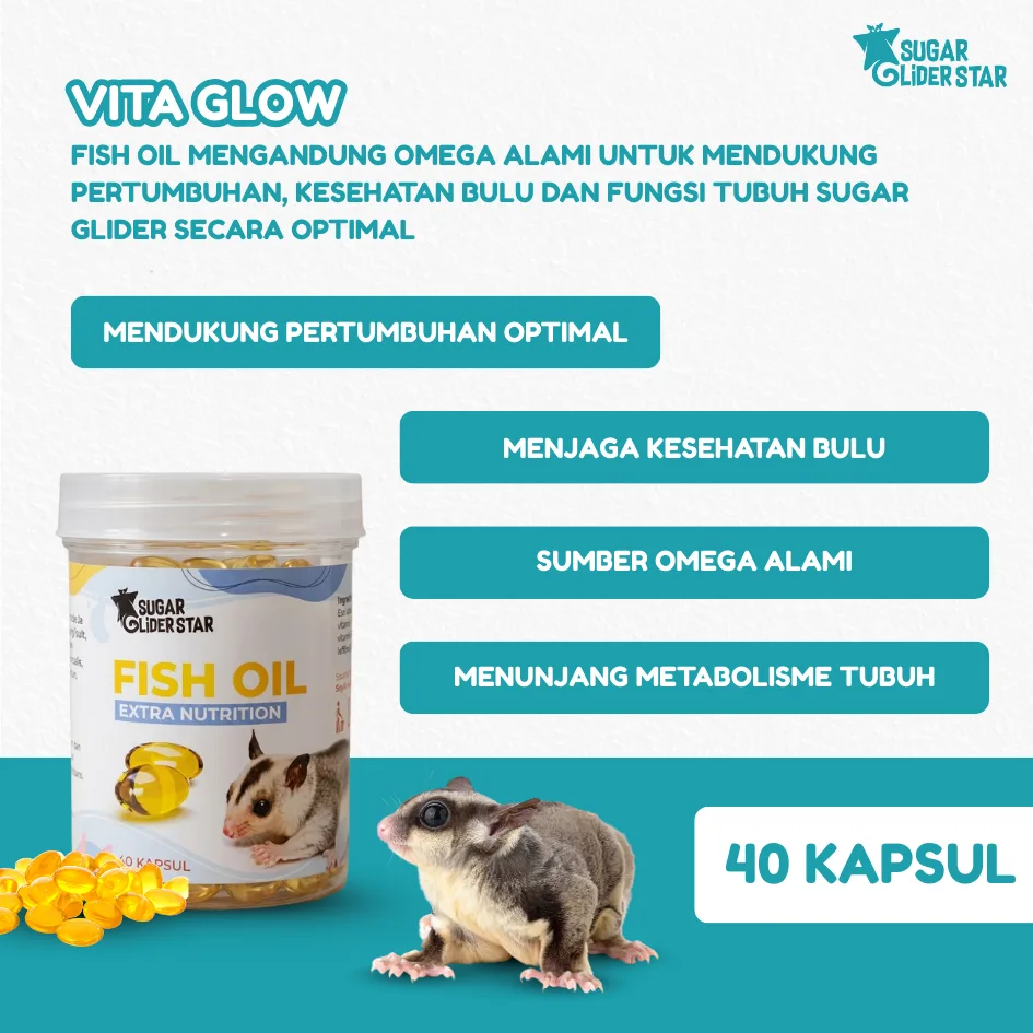 ADEWAP GLIDER Paket Multivitamin Sugar Glider : Vitamin A , Vitamin E & Omega 3