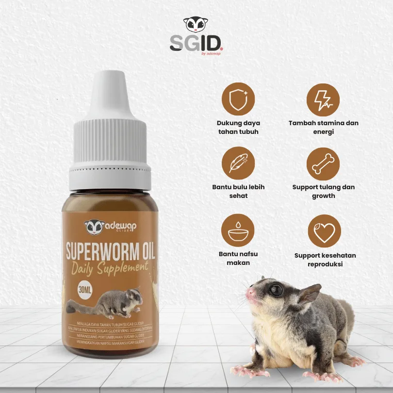 ADEWAP GLIDER SuperWorm Oil Minyak Ulat Jerman Daily Supplement For Sugar Glider - 30ML