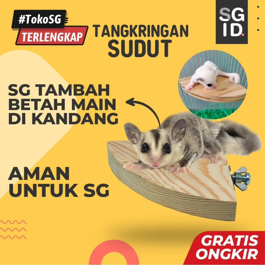 ADEWAP GLIDER Tangkringan Standing Sudut Kandang Sugar Glider